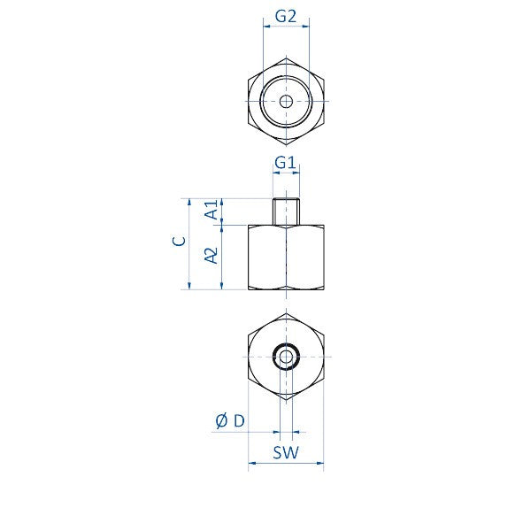 270.302 Thread adapter G1/8-male + M5-female