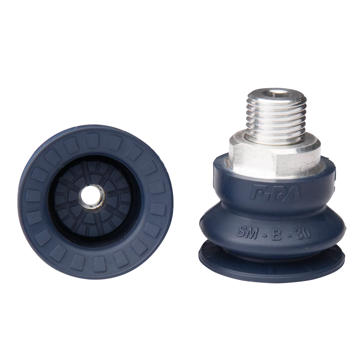 22.030.171.1 Bellows vacuum cup diam. 32 mm (1.5 bellows) NBR blue, with fitting G1/4-male
