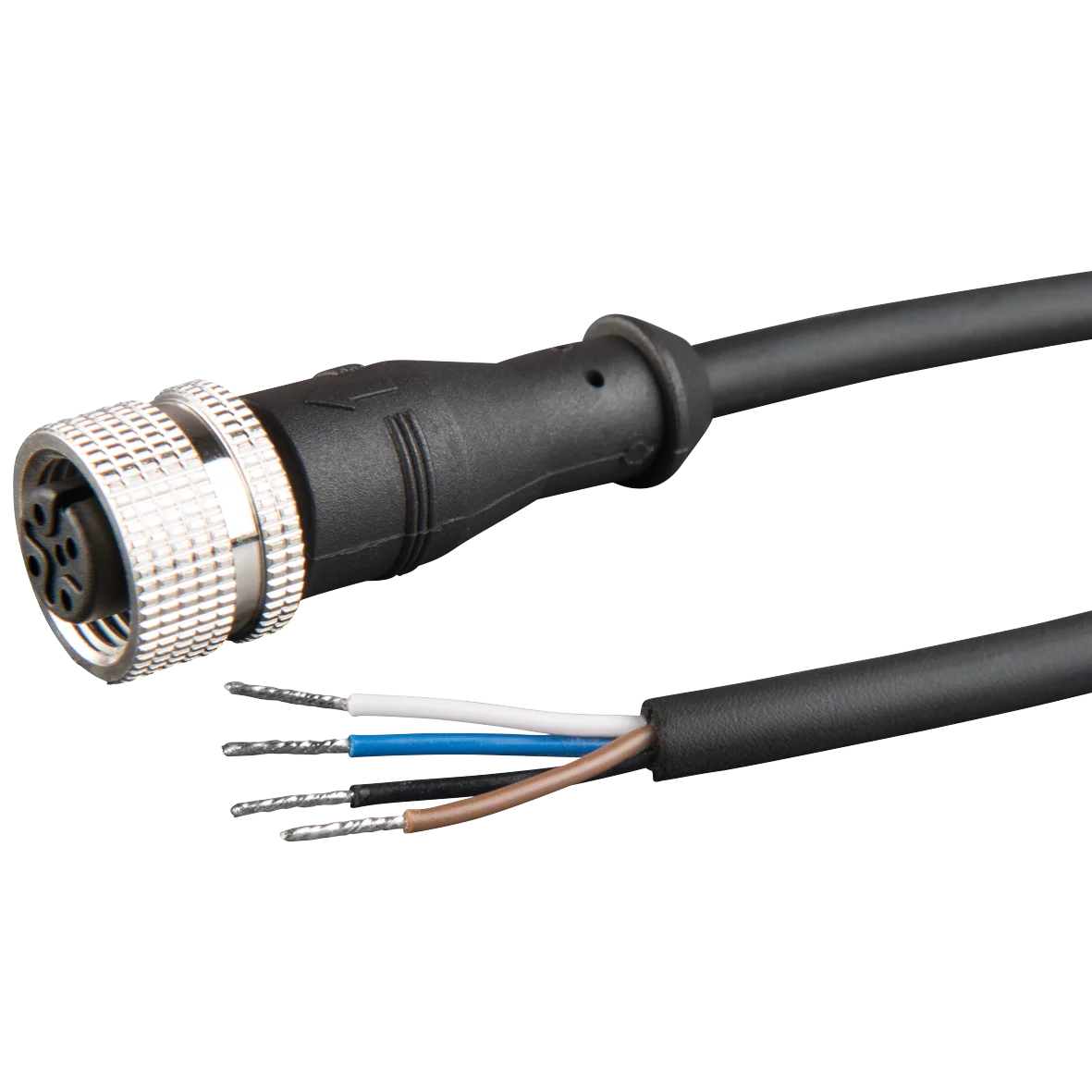 20.518 Connecting cable 2 m, 4-pin M12-socket straight, open wire, PUR