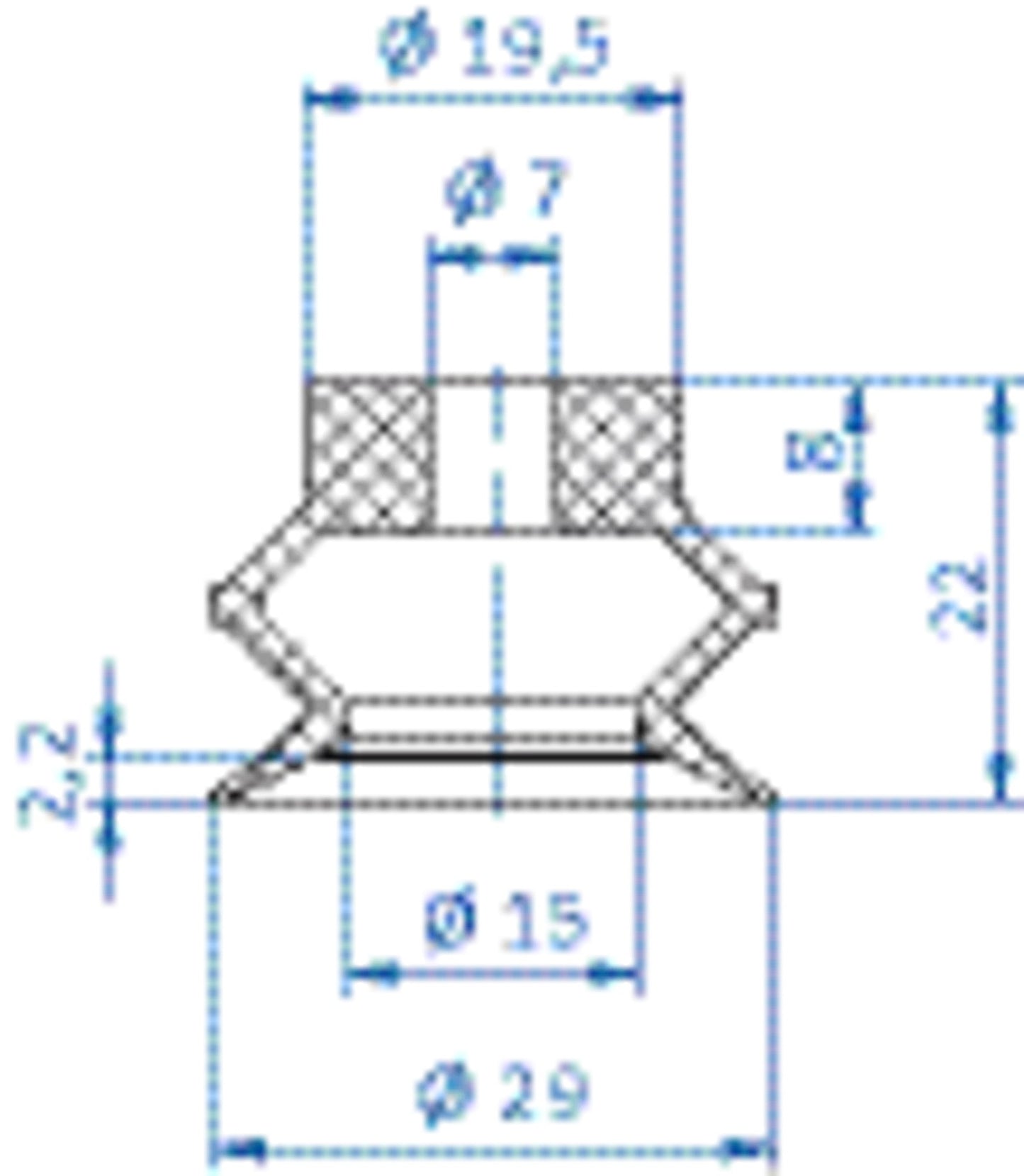 23.030.088.1 Bellows vacuum cup diam. 30 mm (1.5 bellows) NBR grey