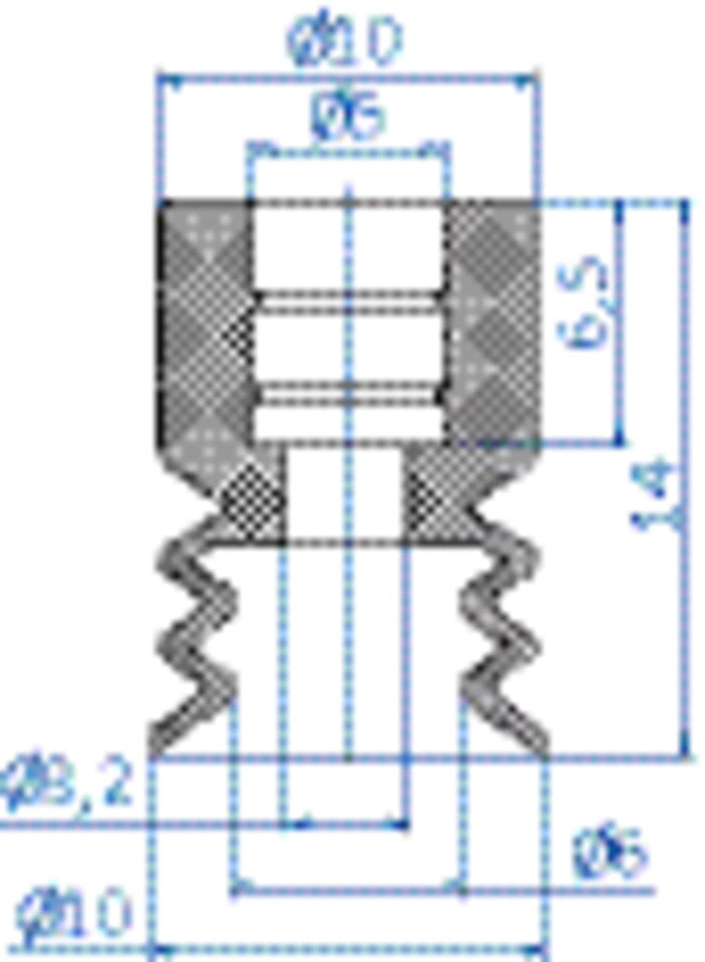 21.010.078.5 Bellows vacuum cup diam. 10 mm (2.5 bellows) PUR beige