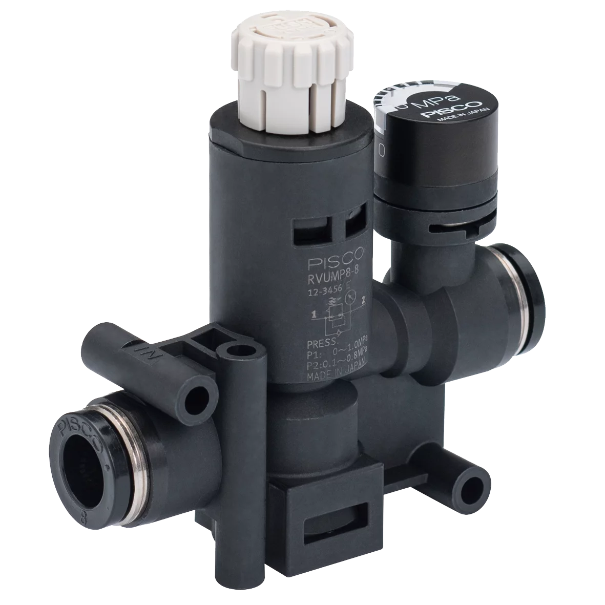 32.843 Pressure regulator with pressure gauge hose-outside-diam. 6 mm (2x)