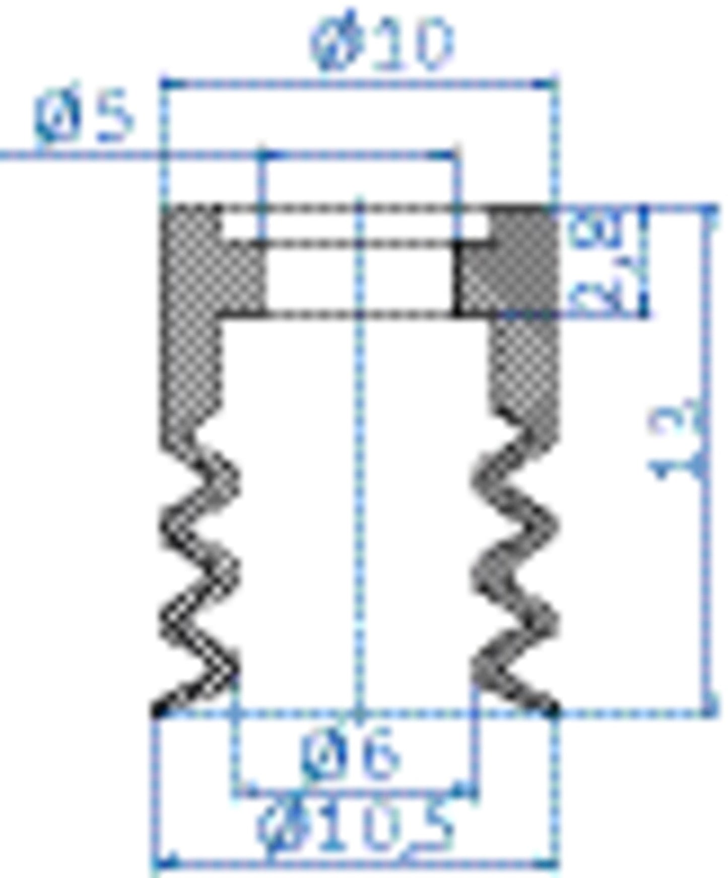 21.010.005.1 Bellows vacuum cup diam. 10 mm (2.5 bellows) NBR black