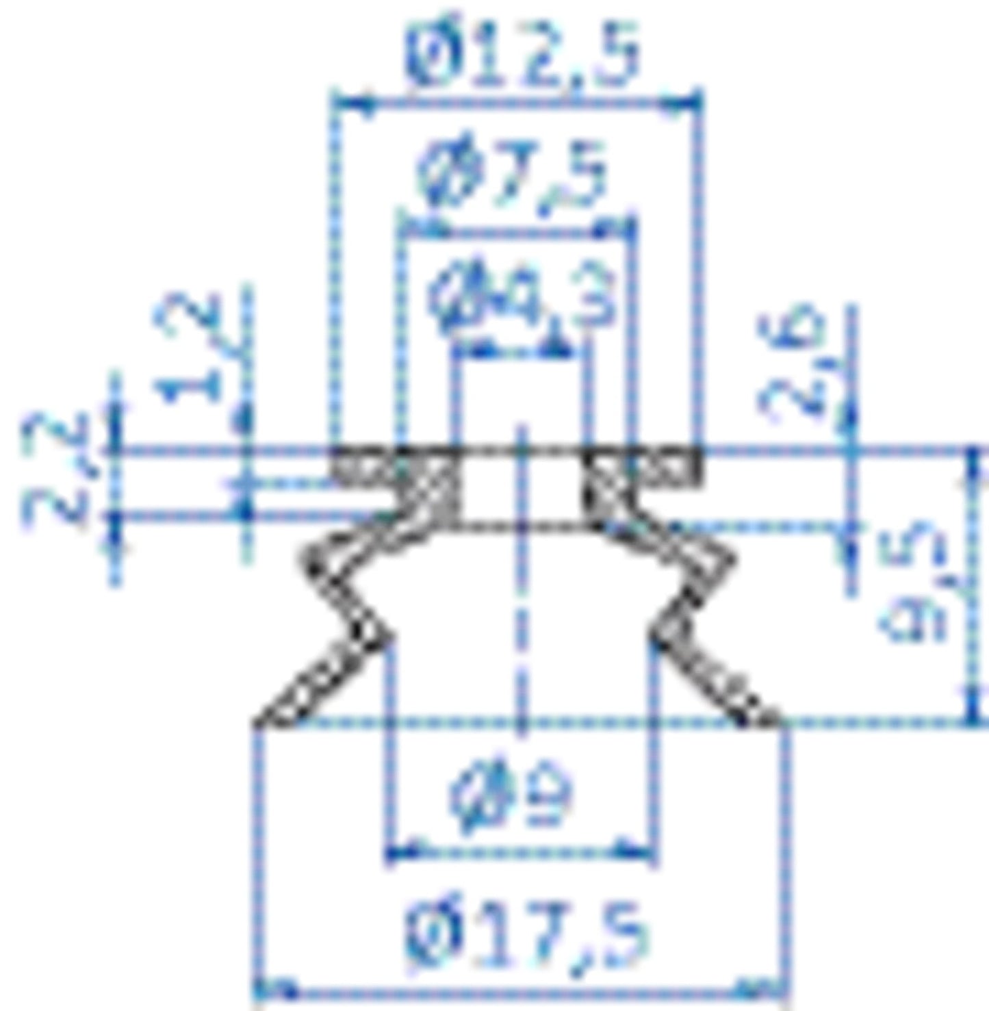 23.016.086.5 Bellows vacuum cup diam. 16 mm (1.5 bellows) PUR beige