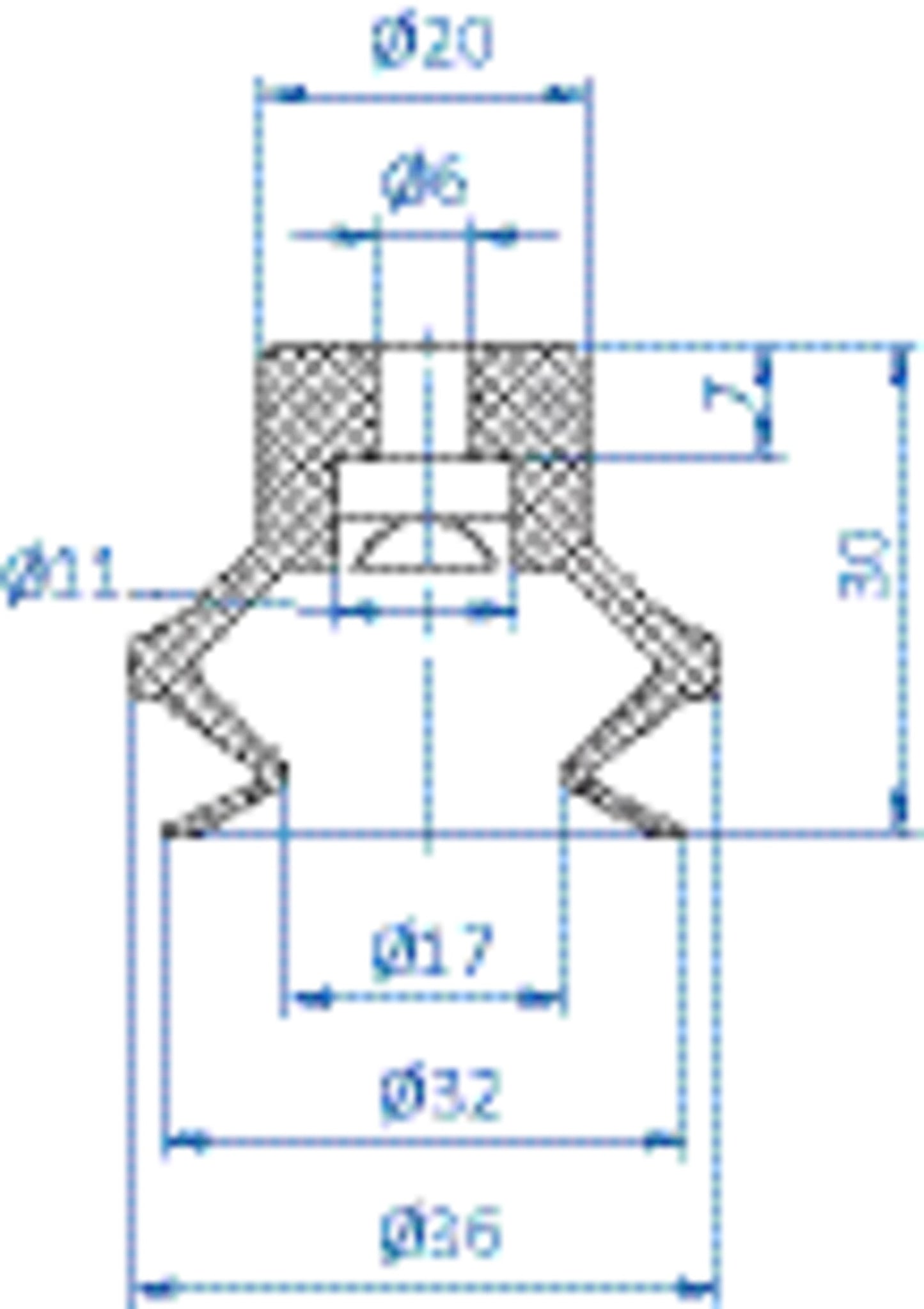 23.030.125.1 Bellows vacuum cup diam. 32 mm (1.5 bellows) NBR black