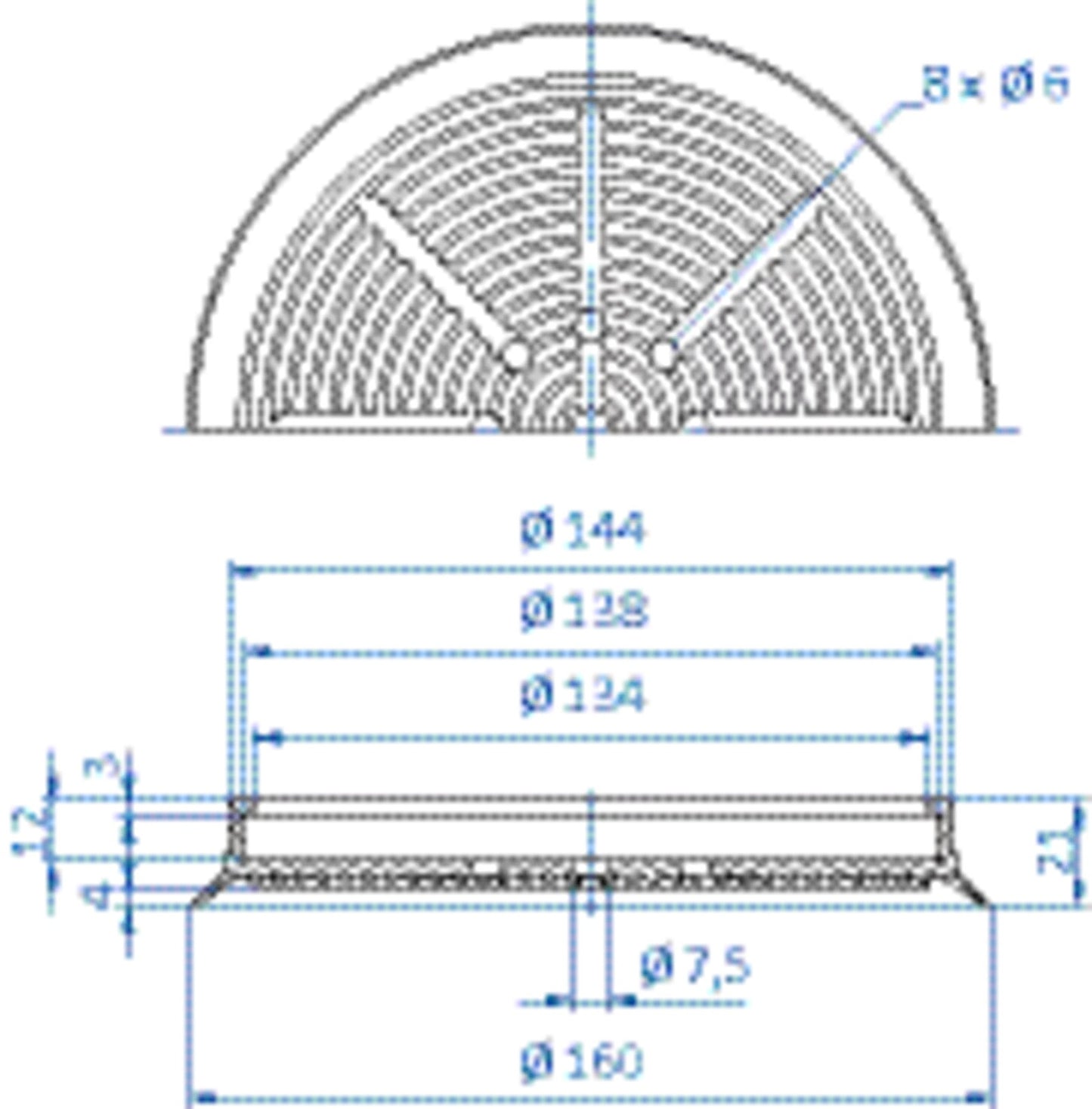 154.160.049.2 Flat vacuum cup diam. 160 mm silicone transparent